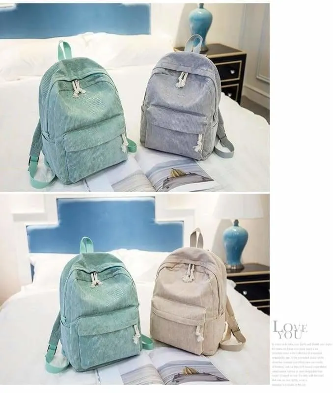 Preppy Style Soft Fabric Backpack Female