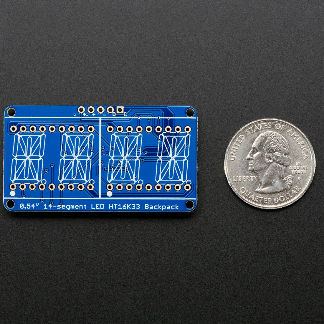 Quad Alphanumeric Display - 0.54" Digits w/ I2C Backpack