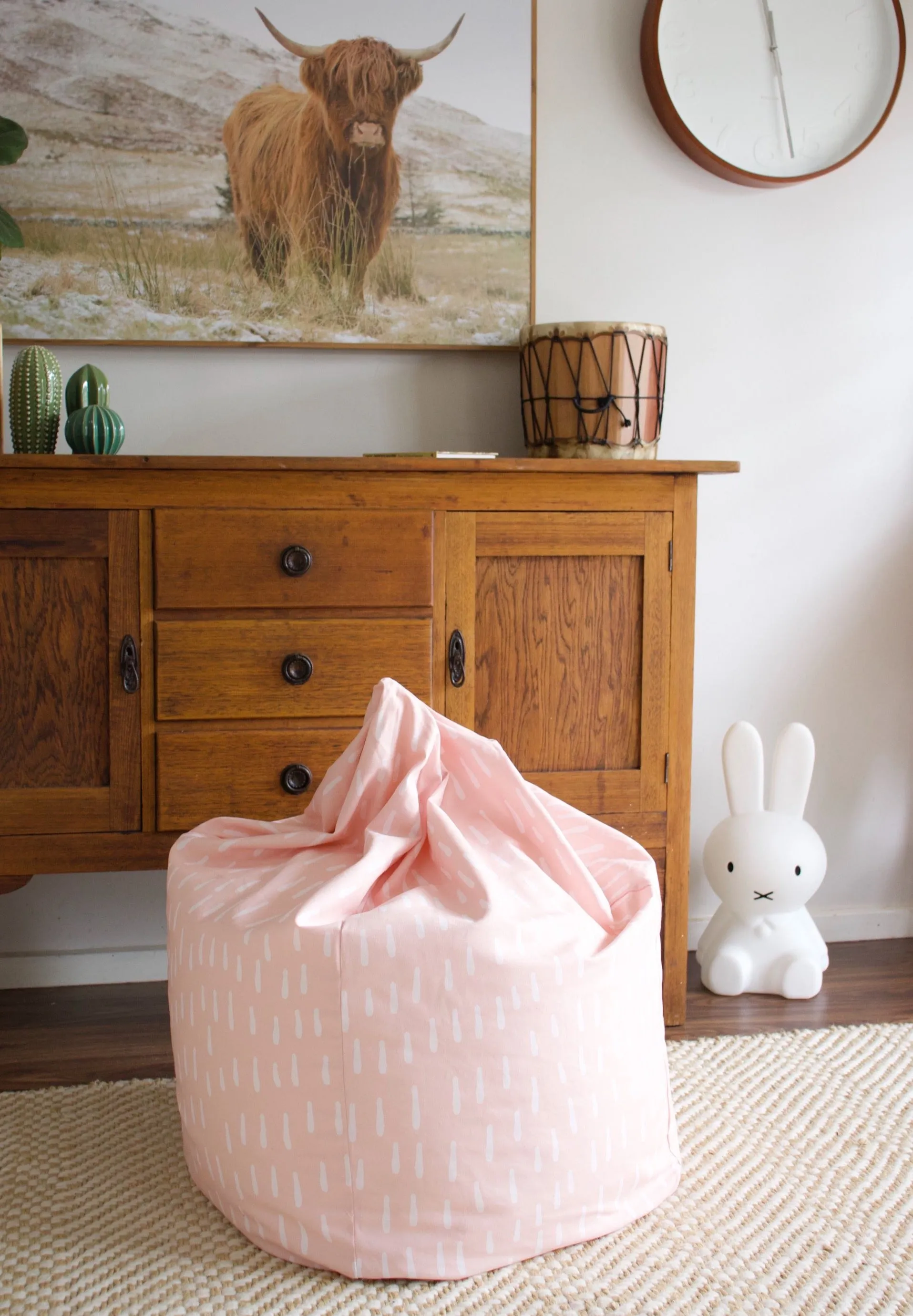 Raindrops Bean Bag - Pink