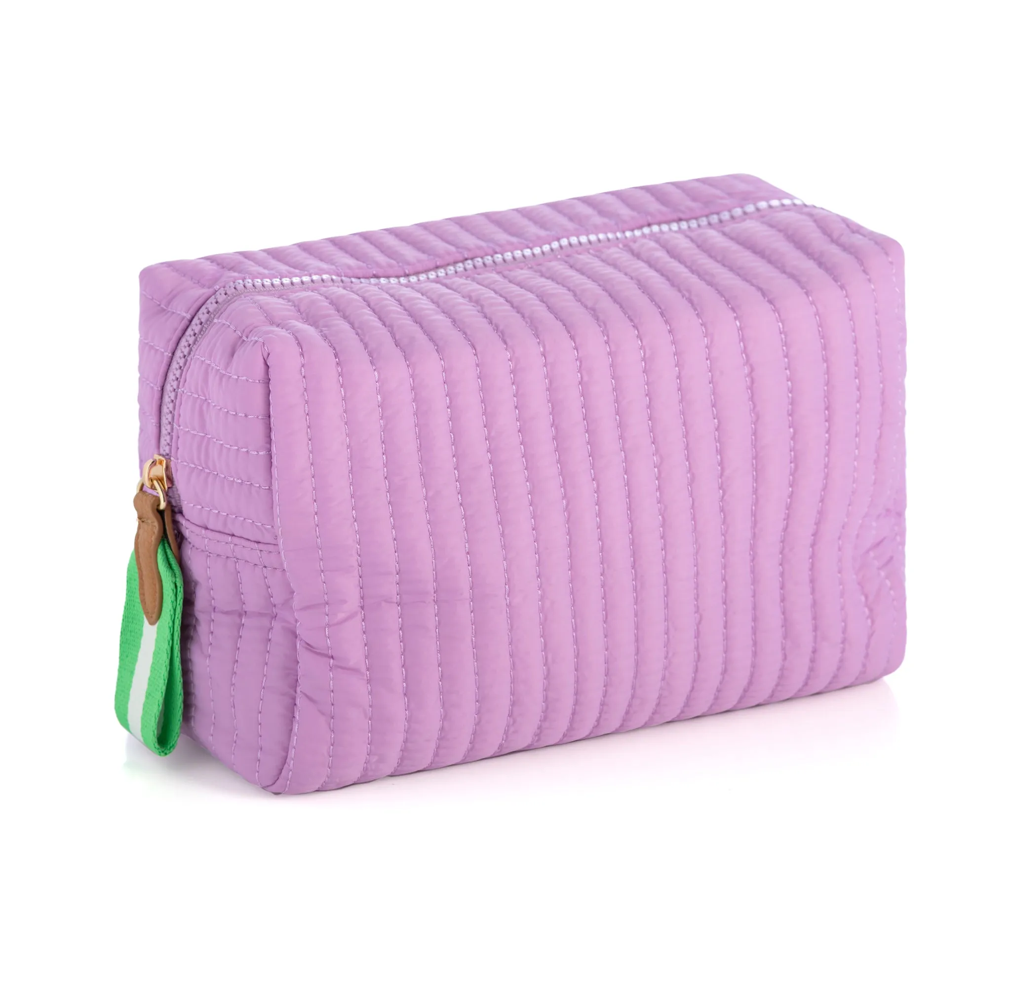 Shiraleah Ezra Quilted Nylon Large Cosmetic Pouch, Lilac