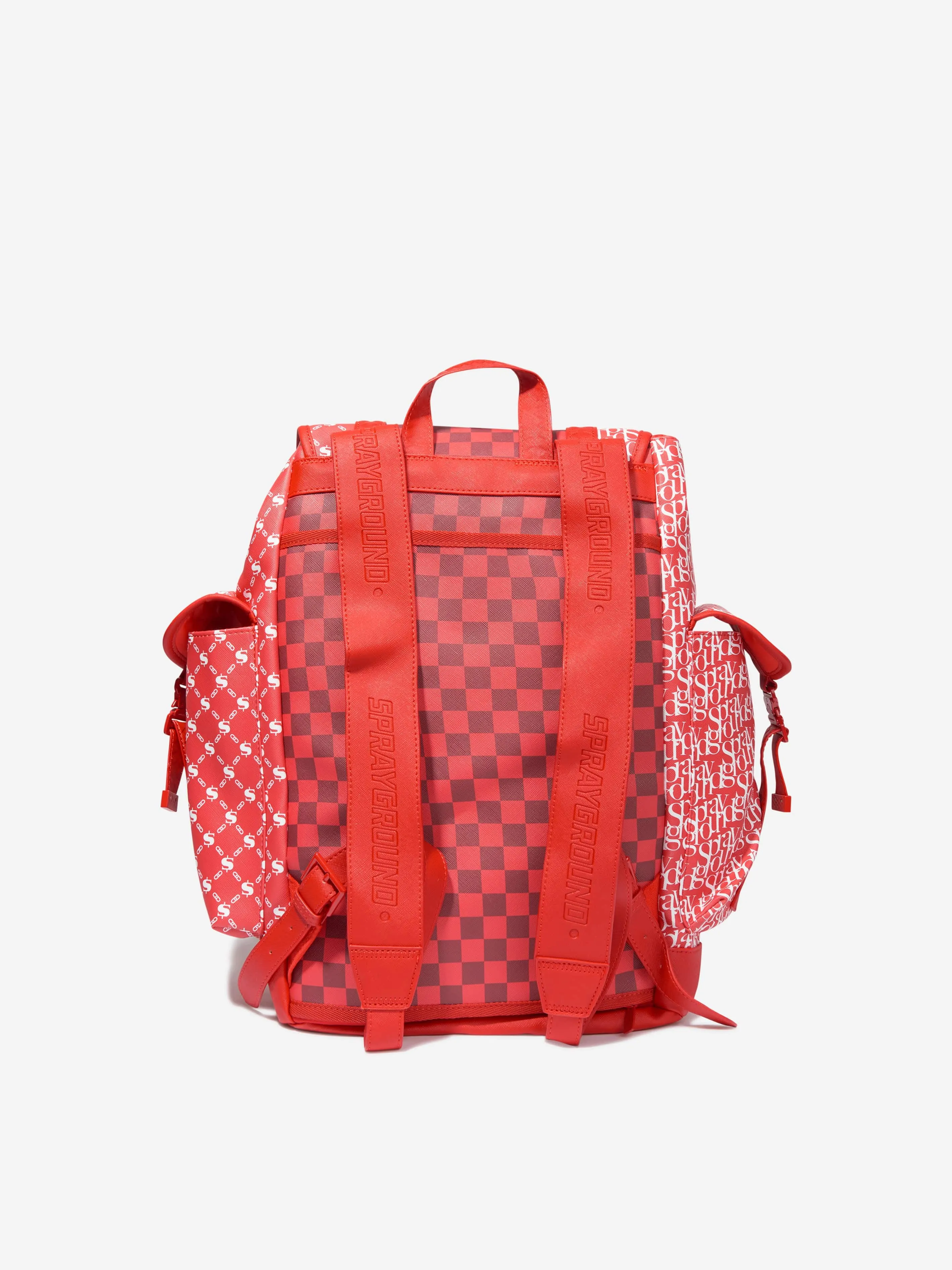 Sprayground Kids Tri Split Monte Carlo Backpack in Red