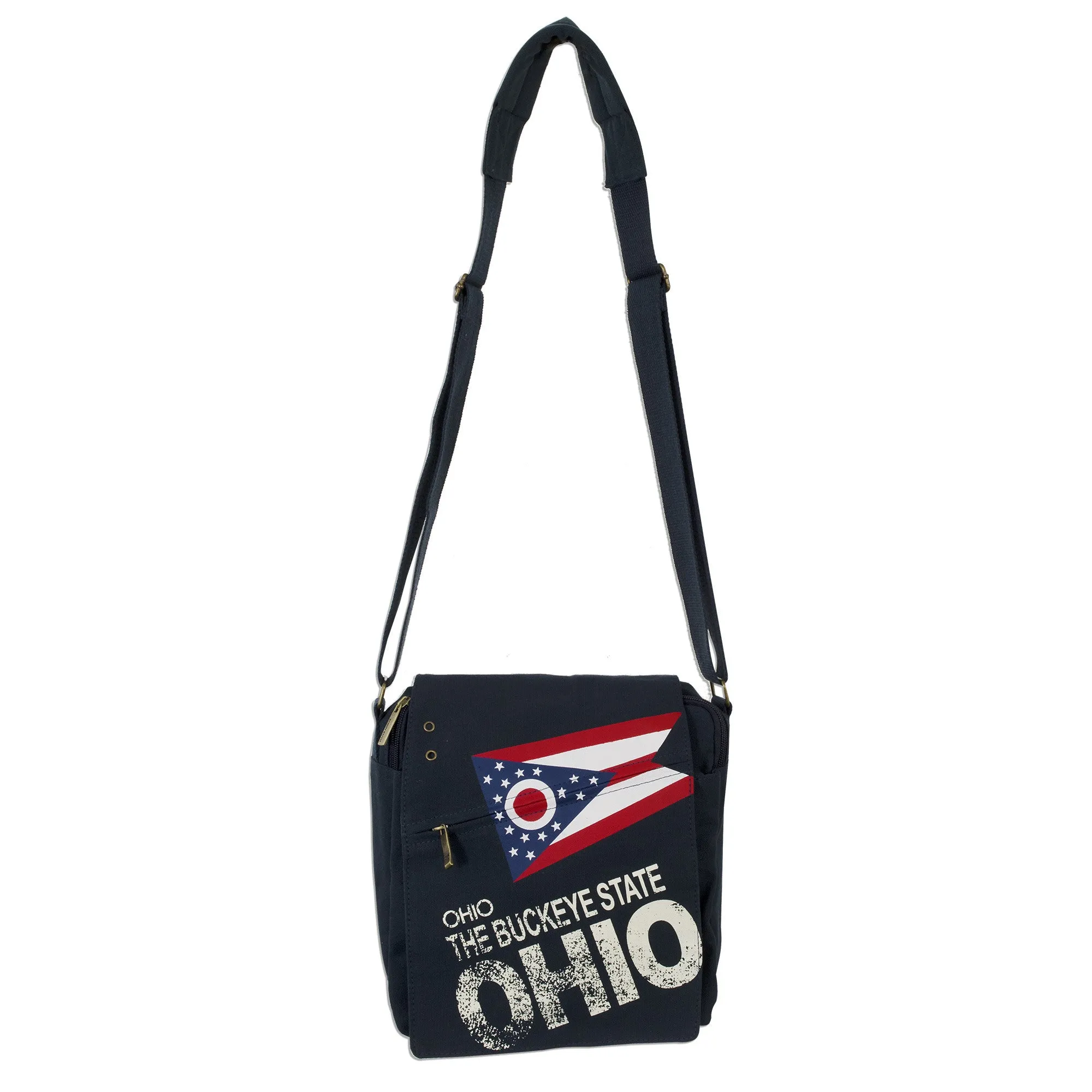 TBOH03 Robin Ruth Messenger Bag MEDIUM / Ohio Flag - The Buckeye State DENIM