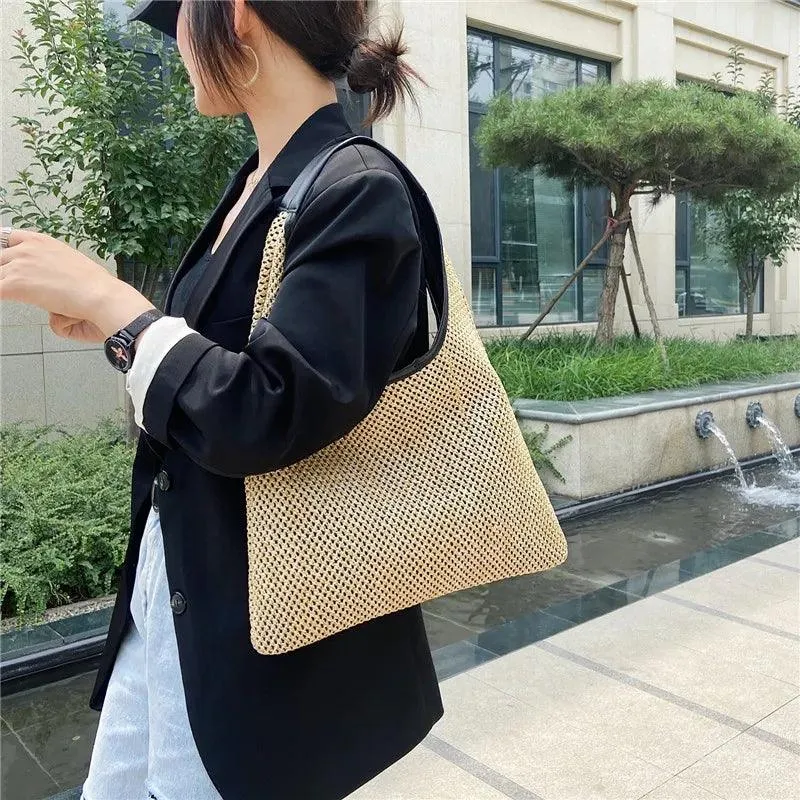 Vintage  Summer Women Durable Weave Straw Beach Bags