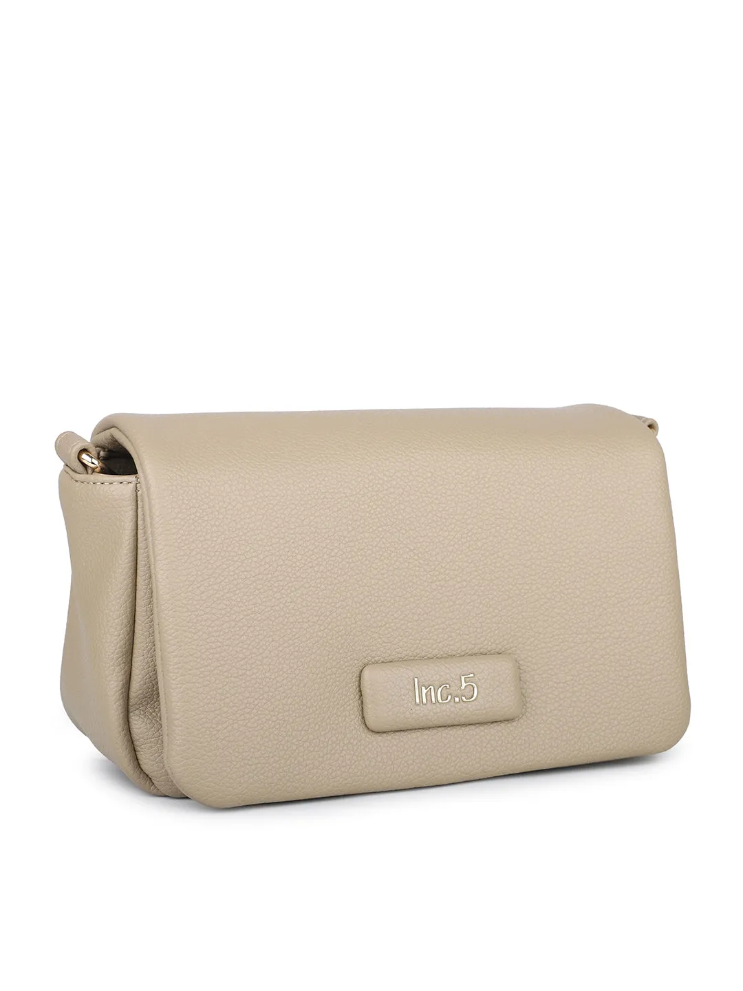 Women Beige Solid Sling Bag