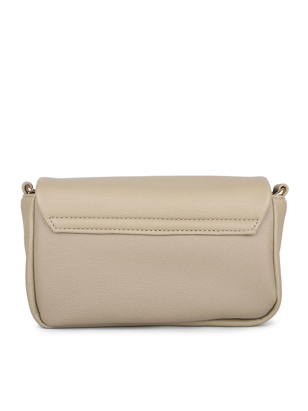 Women Beige Solid Sling Bag