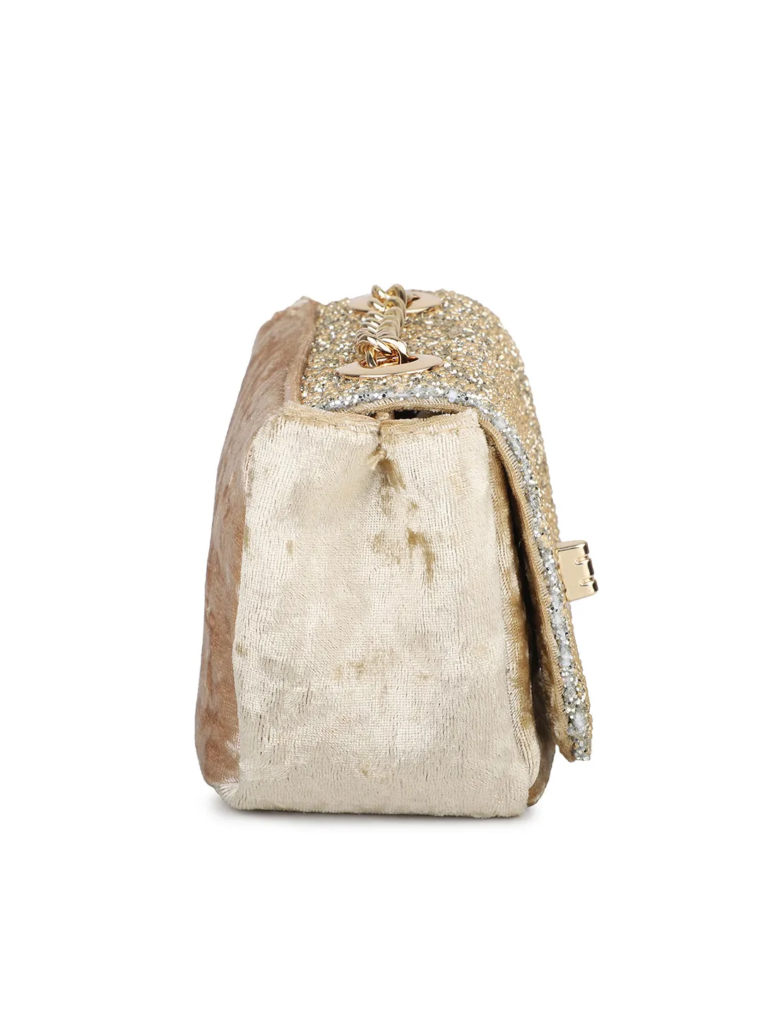 Women Gold Embellished Sling Bag