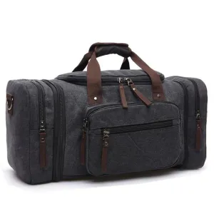 Woosir Waxed Canvas Leather Weekender Bag Waterproof Travel Duffels